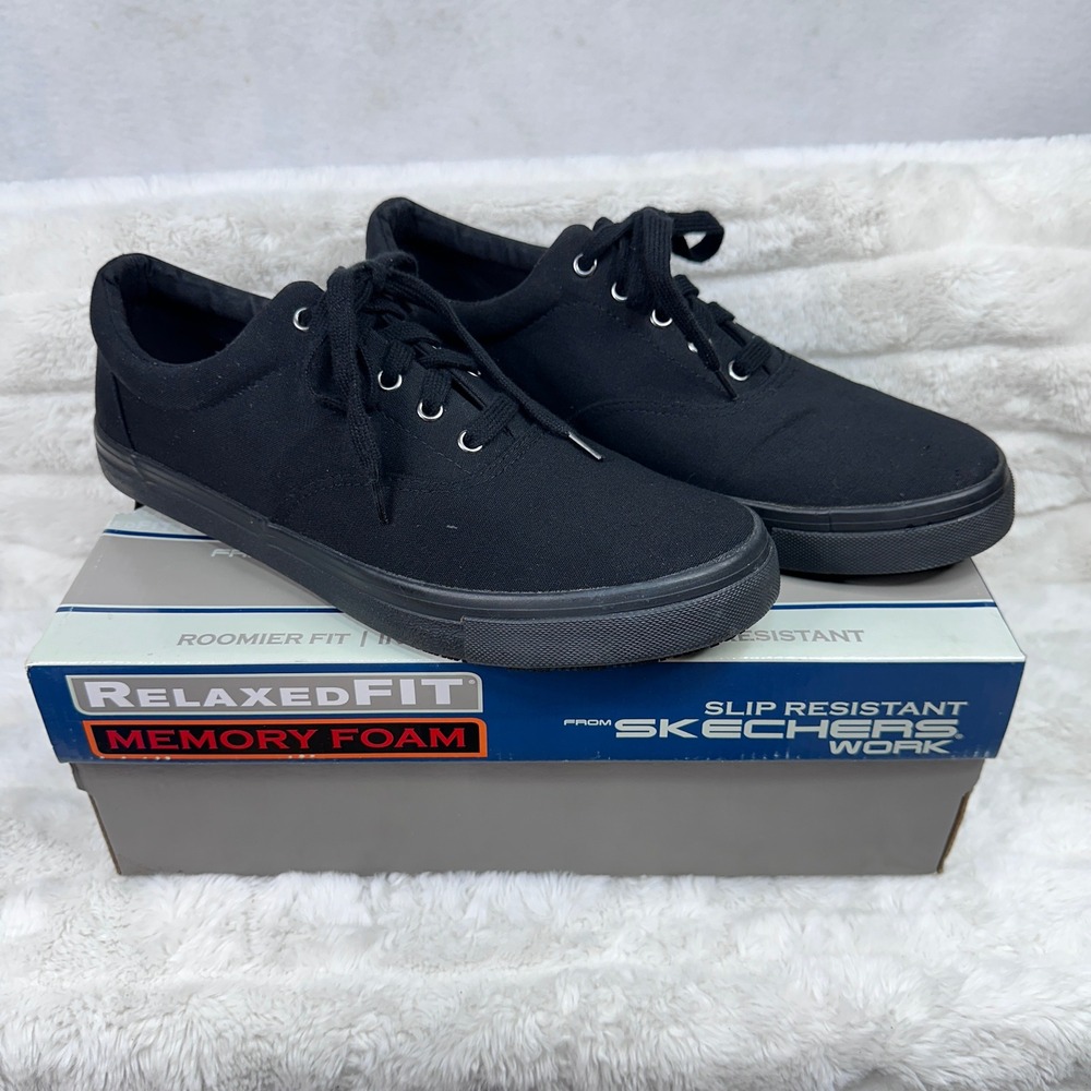 Skechers Work Sudler Mabscott‎ Mens 11.5 Black Slip Resistant Relaxed Fit 77167